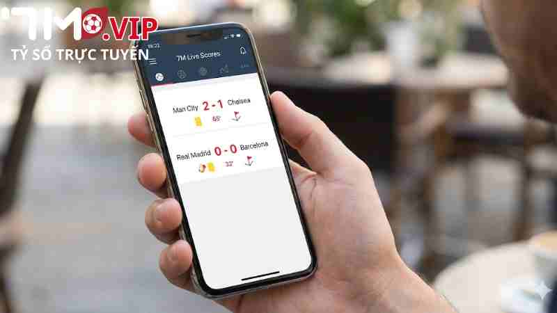 Các ký hiệu bàn thắng, thẻ phạt trên giao diện Livescore 7M.